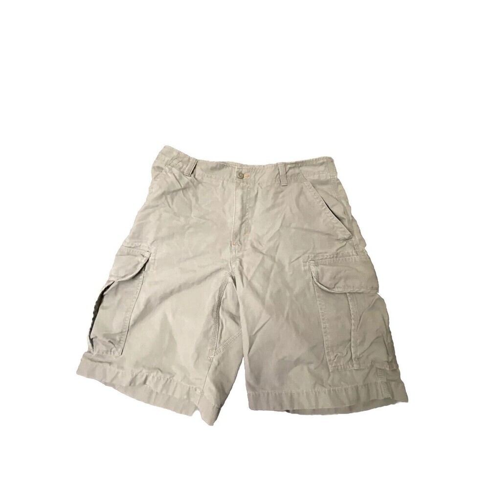 LL Bean Allagash Cargo Shorts Mens 34 Khaki Brown Natural Fit Cotton
